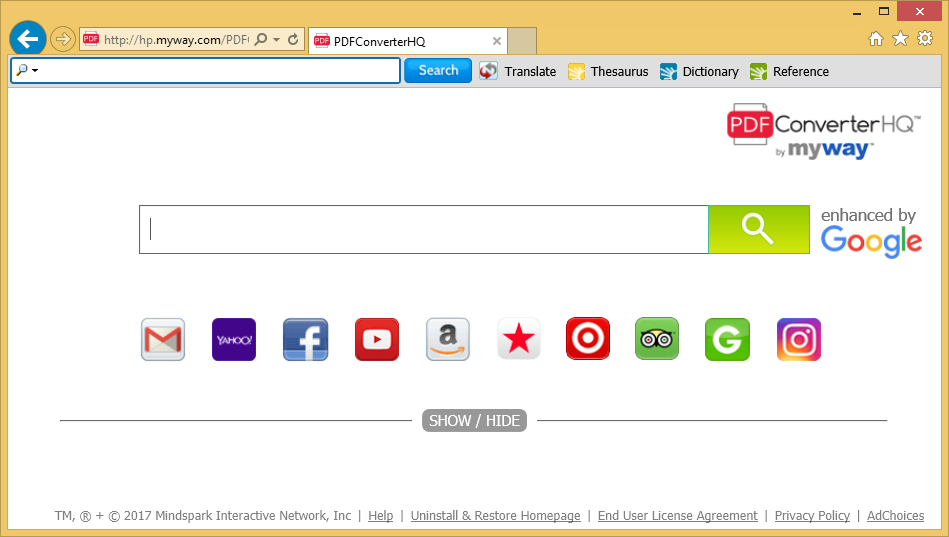 PDFConverterHQ Toolbar