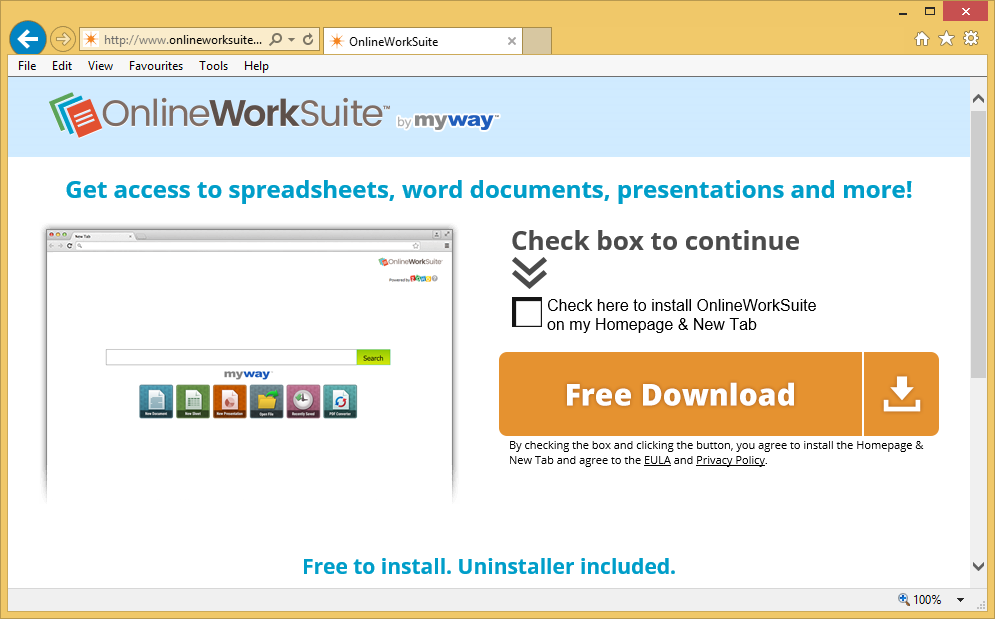 OnlineWorkSuite Toolbar