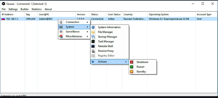 Quasar remote access tool