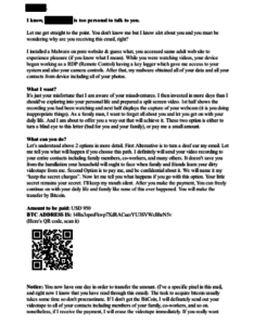 What is the “I actually installed a Malware on porn website” email scam